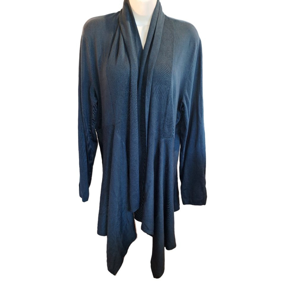 Maurices Teal Open Front winter heavy knit Cardigan Sweater office Size XXL